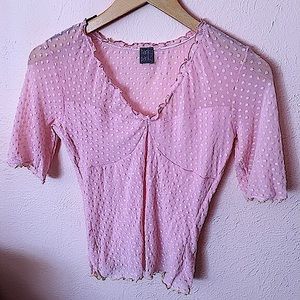 Y2K Hanky Panky Pinup Girl Polka Dots Crop Top